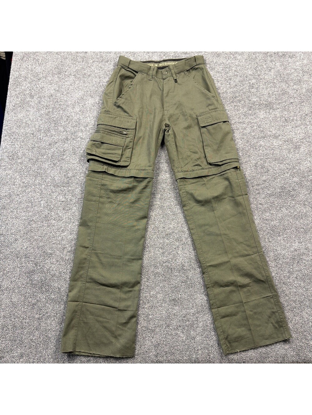 Boy Scouts Of America Women’s Size 0 Olive Green Cargo Convertible Pants unfinis